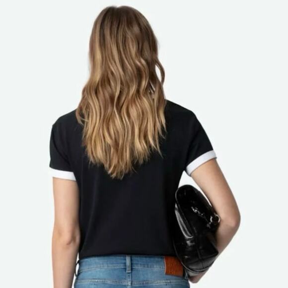 Zadig & Voltaire Walk Diamante Insignia T Shirt SZ L - Picture 2 of 9